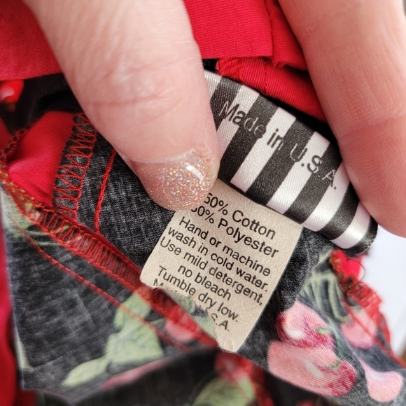 Cherry Print Black Halter Dress #1281 - Picture 11 of 13